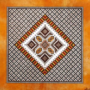 Œuvre d’art broderie par l'artiste peintre Souad Attabi