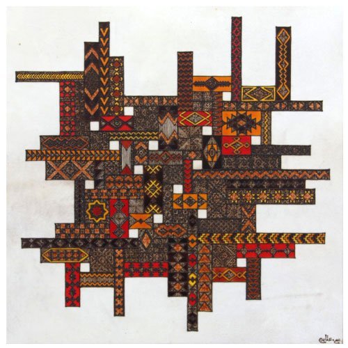 Œuvre d’art Mondrian par l'artiste peintre Souad Attabi