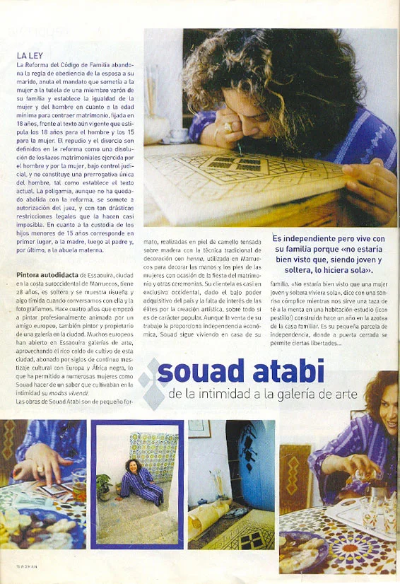 Portrait de Souad Attabi dans son atelier pour un magazine espagnol